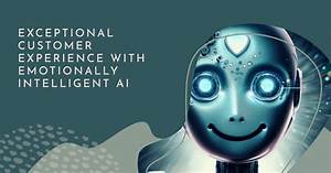 smiling ai robot with a heart set into its forehead